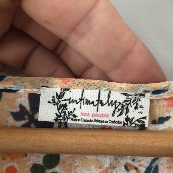 Free People Say It To Me Floral Bodysuit Long Sleeve Small Girly Feminine Boho - Picture 15 of 16